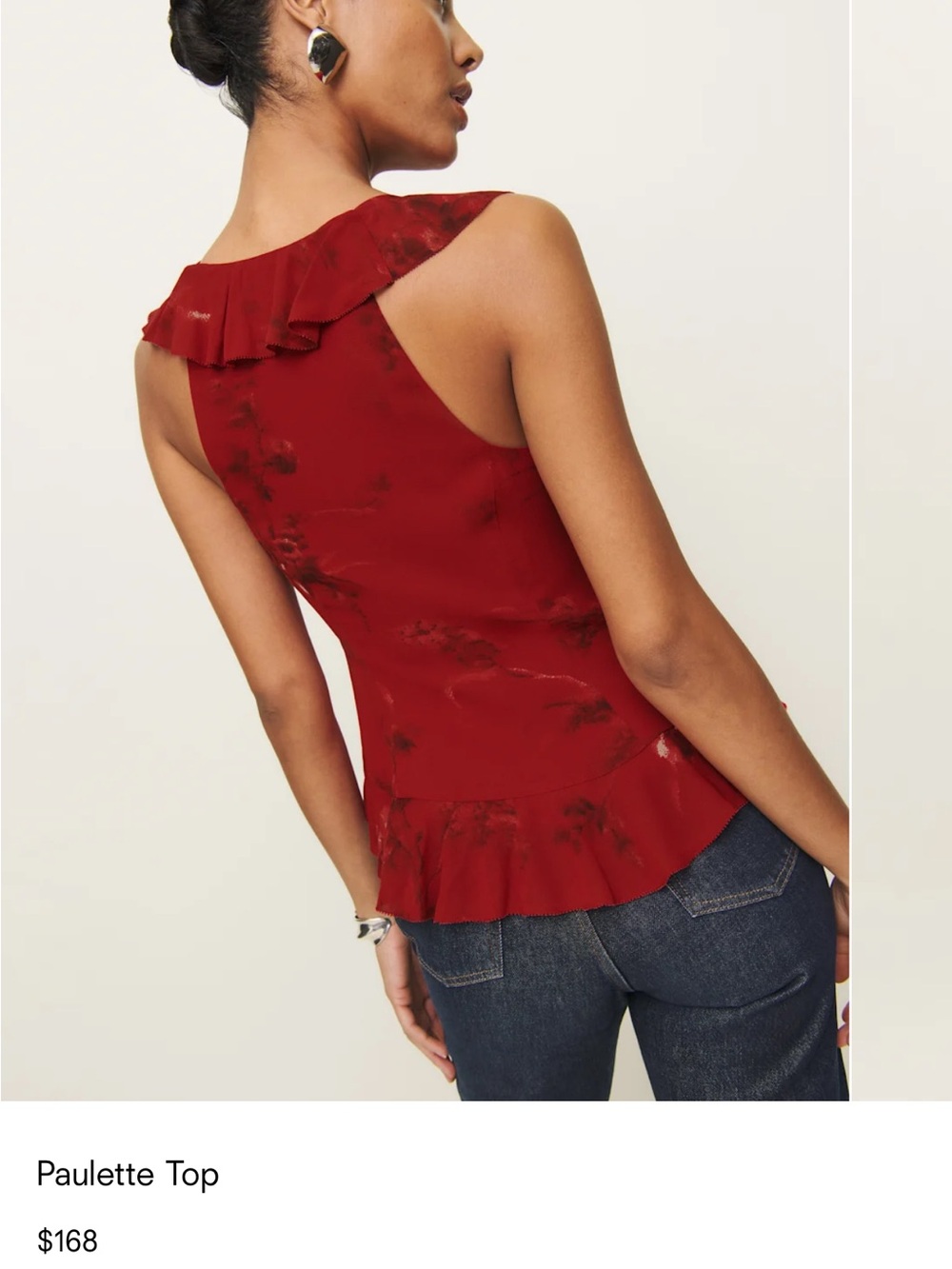 Reformation Paulette Top Red - Size 2 - Picture 2 of 9
